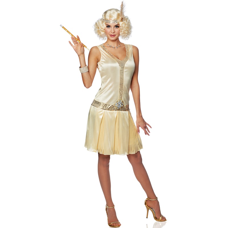 20’s Debutante Adult Costume (Champagne) Small