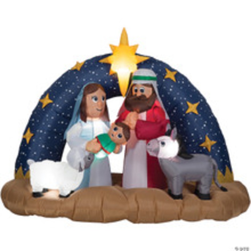 Blow Up Inflatable Snowy Night Nativity Outdoor Yard Decoration
