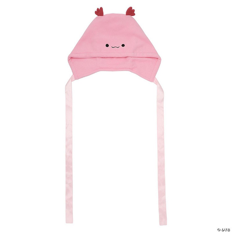Novelty Beanie 3D Axolotl Hood with Chin Ties Beanie