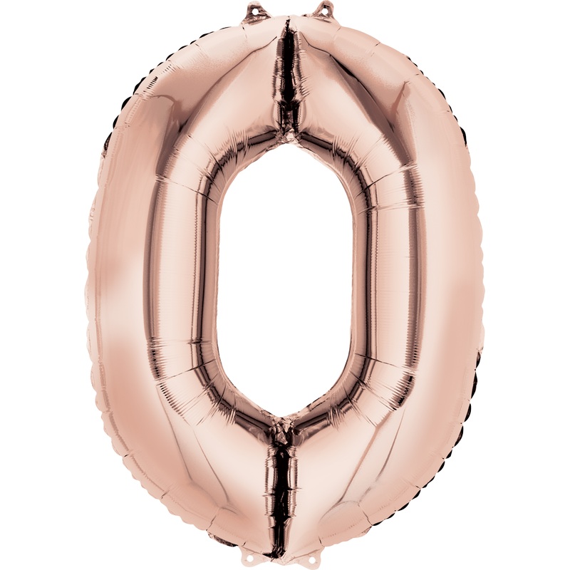 Number balloon 0 rose gold 88cm