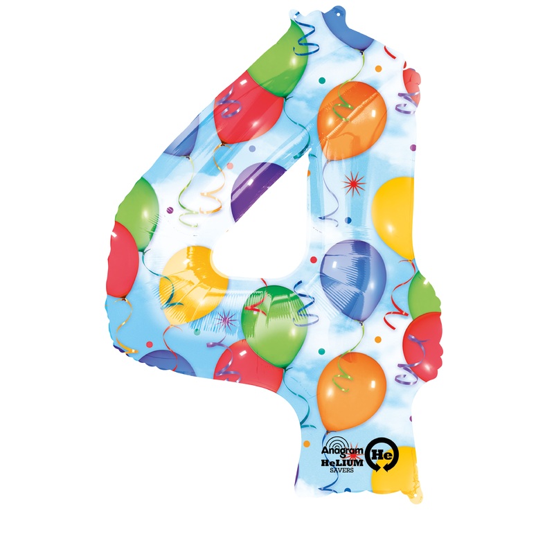 Number balloon 4 motley 88cm