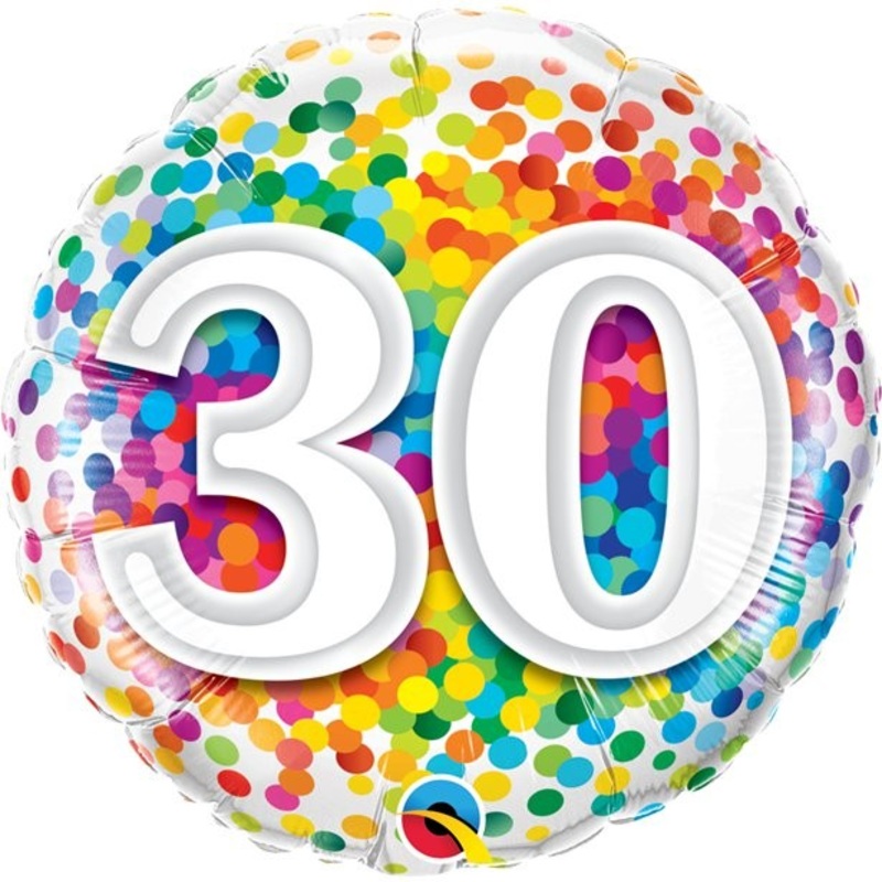 30th birthday foil balloon confetti 46cm