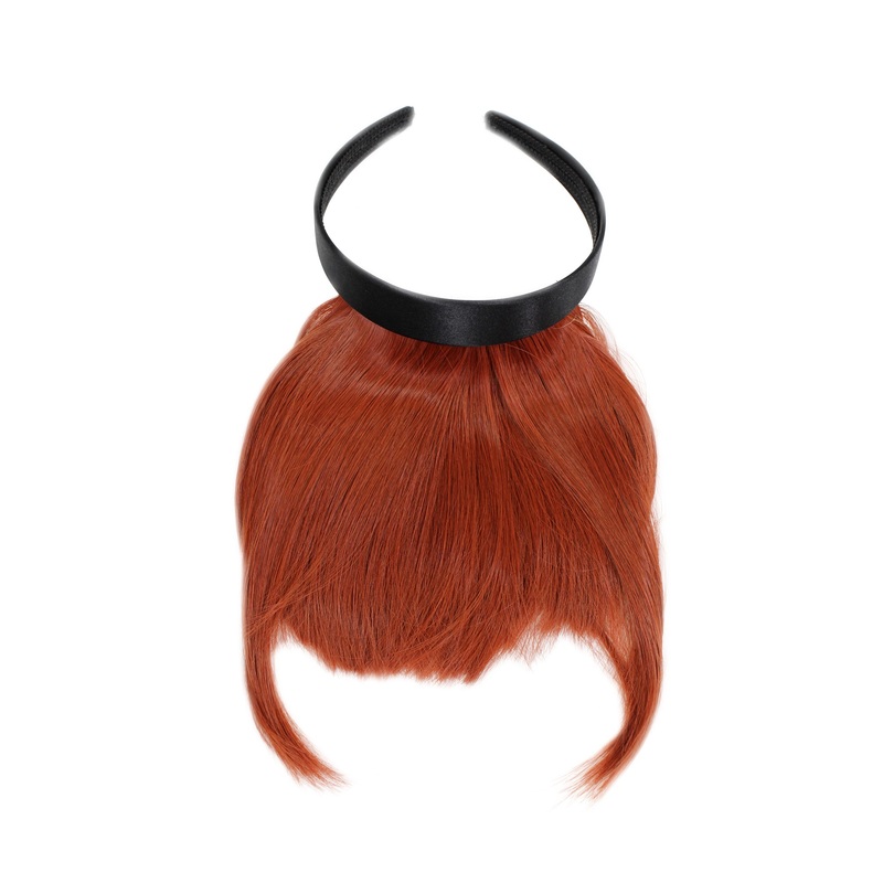 Hair Piece Clip in Bangs Fringe hair circlet long framing strands red HA071T