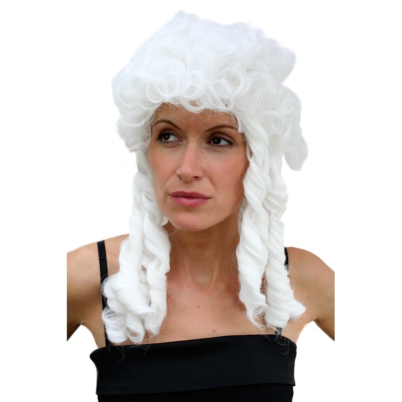 Lady Man wig bright white blonde curly baroque Marie Antoinette aristocrat LM-160