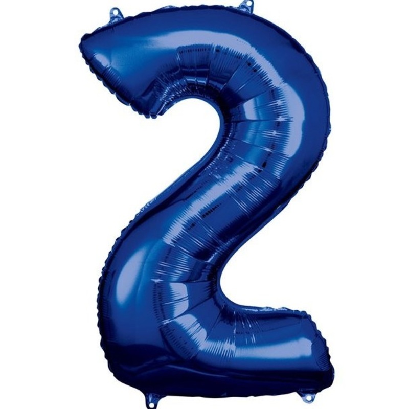 Number balloon 2 Metallic Blue 86cm