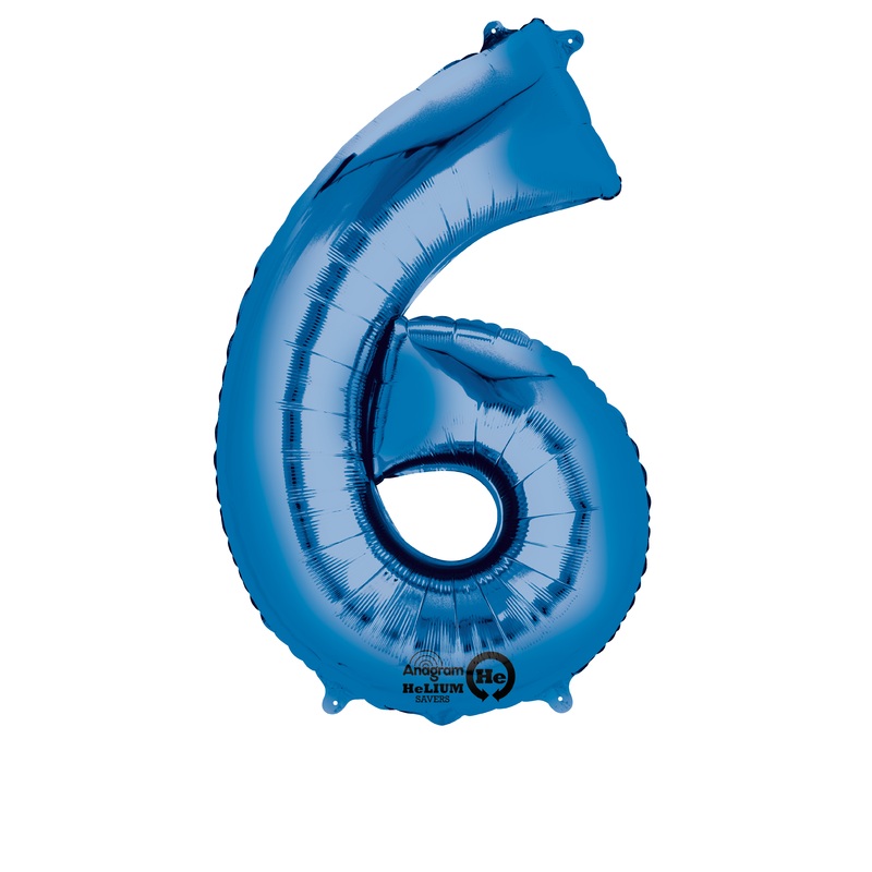 Number balloon 6 blue 88cm