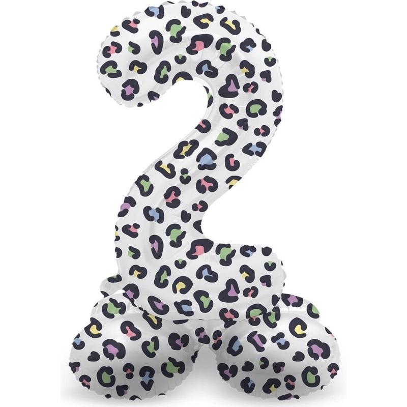 Standing Number 2 Balloon Leopard 41cm