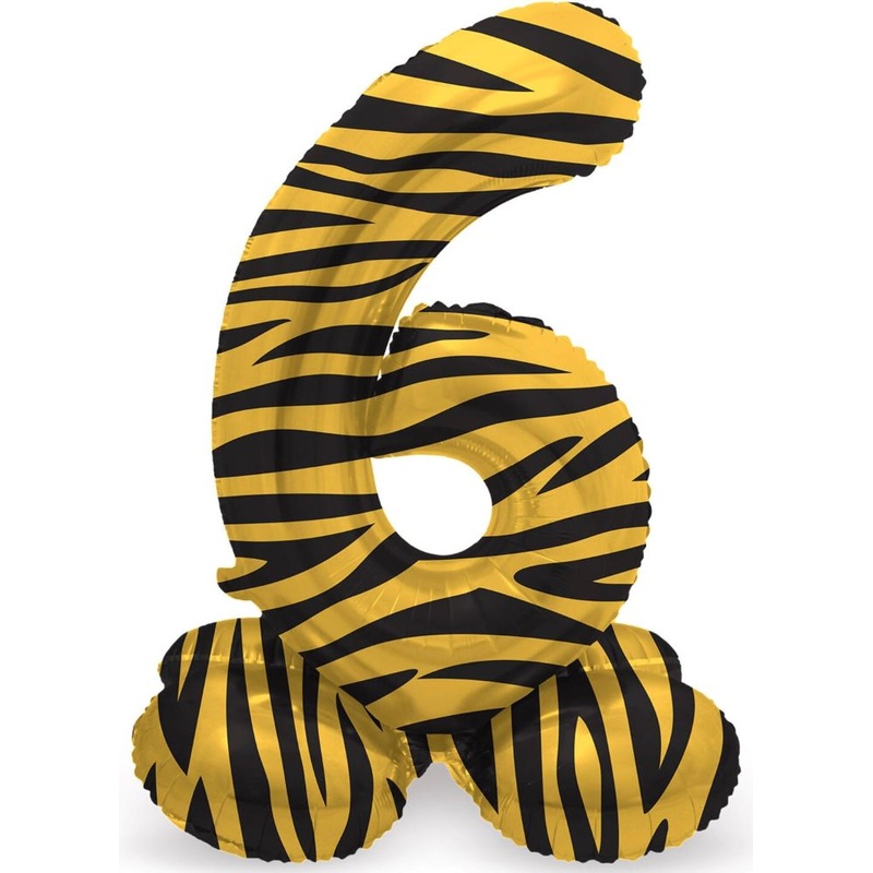 Standing Number 6 Balloon Tiger 72cm