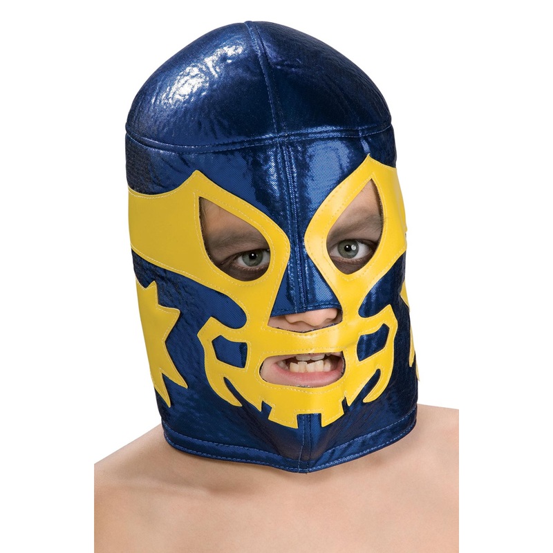 Wrestler Mask Black|Black|Blue|Gold|Green