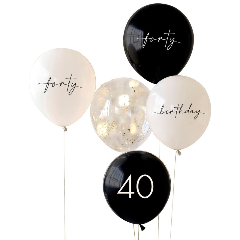 XX Elegant 40th Birthday Balloons