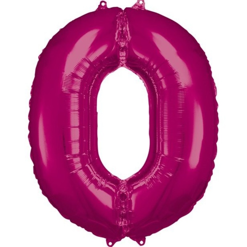 Foil balloon number 0 pink 86cm