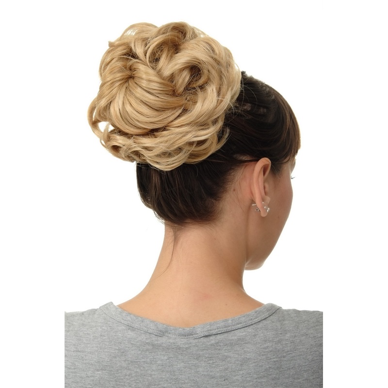 Hairpiece Hairbun Top Knot Bun Hair Rose Bushy Golden Blond Light Blonde Mix Q840-611B