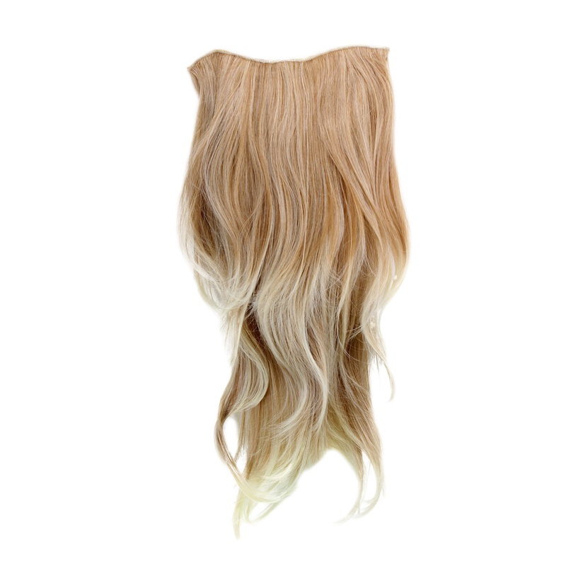 Hairpiece Halfwig 7 Clip Extension very long straight blond platinum mix H9505
