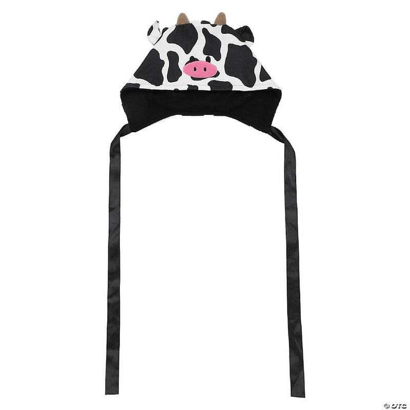 Novelty Beanie 3D Cow with Satin Chin Ties