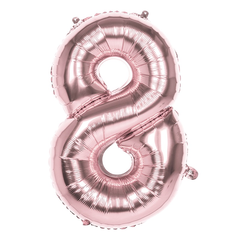 Number 8 Foil Balloon Rose Gold 86cm