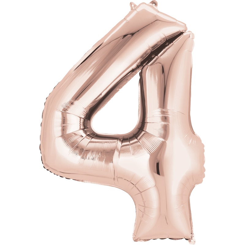 Number balloon 4 rose gold 88cm