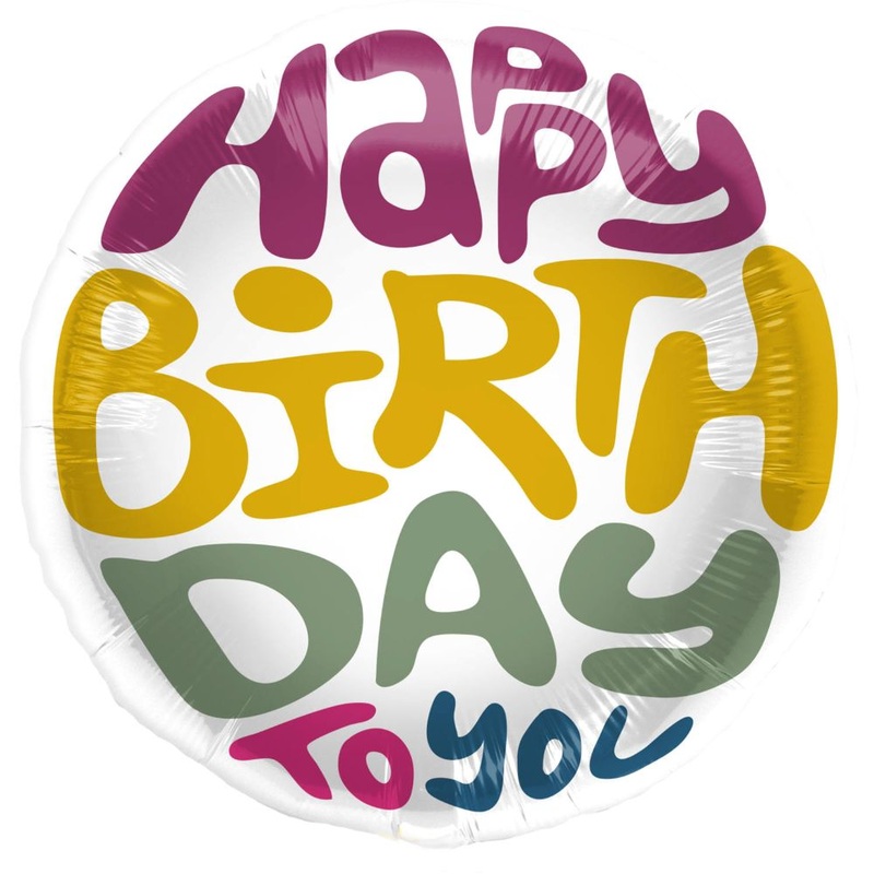 Retro Big Happy Birthday foil balloon 45cm