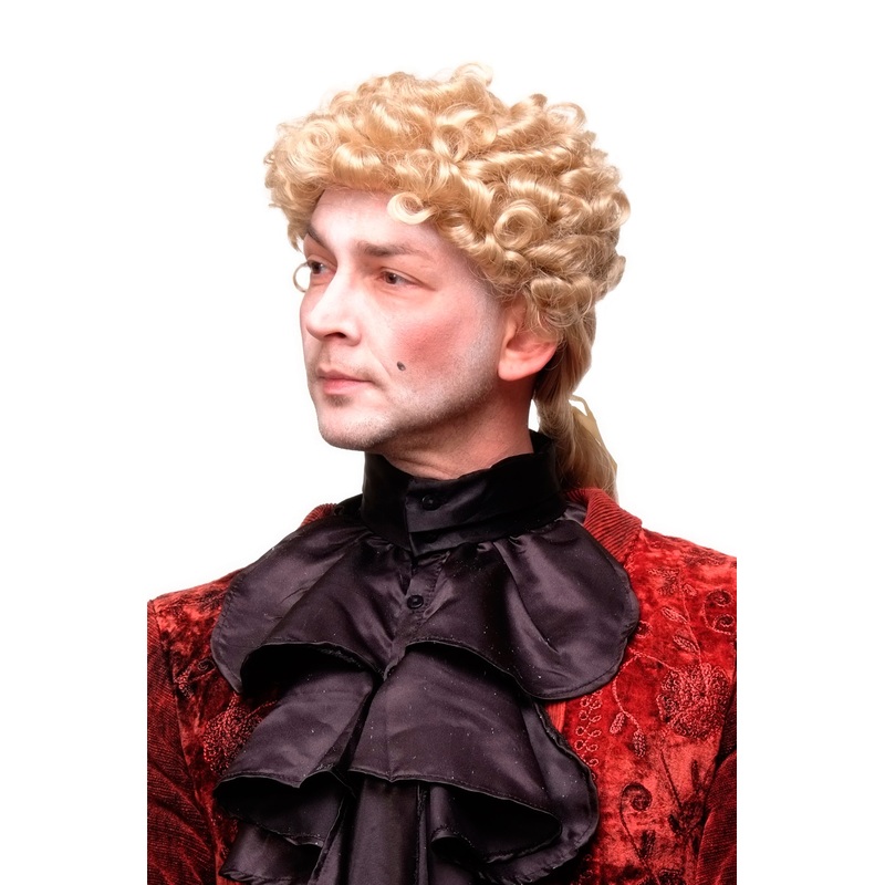 Wig Man Men Renaissance Baroque Casanova curls ponytail Aristocrat blond GFW1617