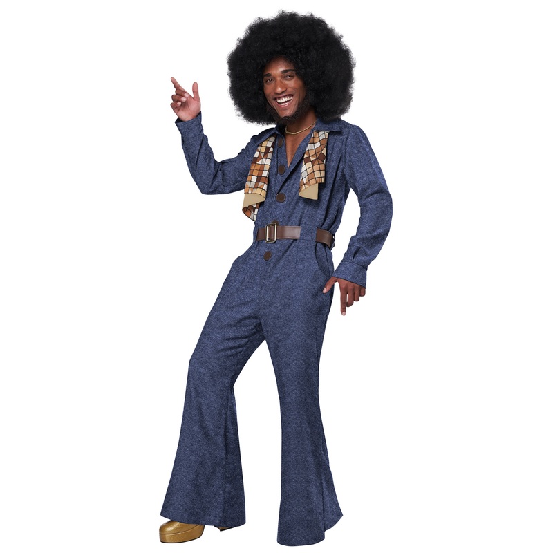 70’s Denim Jumpsuit Adult Costume Medium