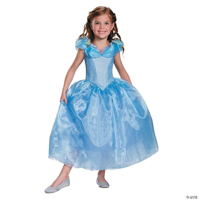 Girl’s Deluxe Cinderella Dress Movie Polyester Costume – Small 4-6