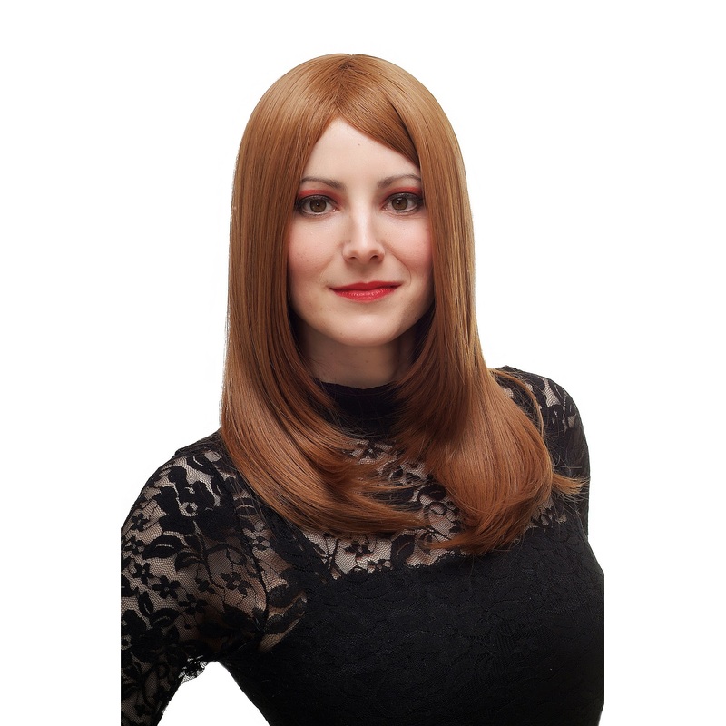 Lady Women Wig dark blond red mix sexy parting layered straight SA025-30/27