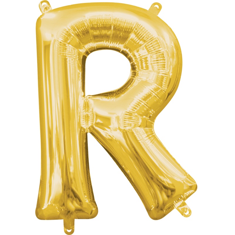Mini foil balloon letter R gold 35cm