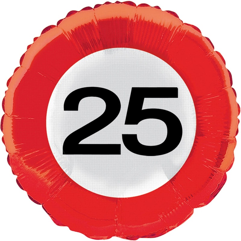 Traffic sign 25 foil balloon 45cm