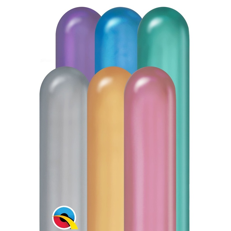 100 metallic modeling balloons colored 1.5m