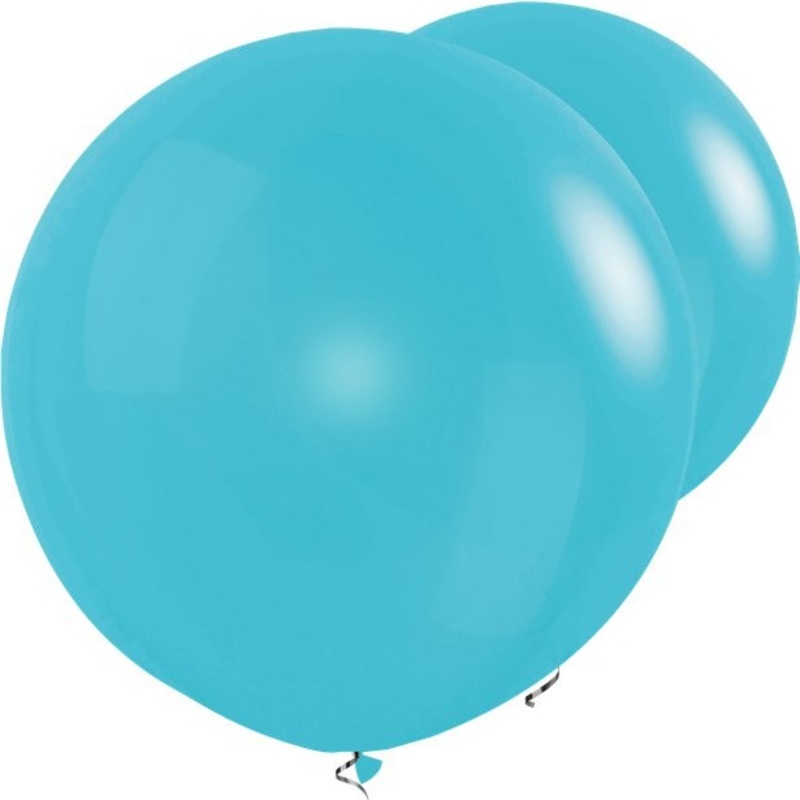 2 Caribbean blue XL balloons Macarena 91cm