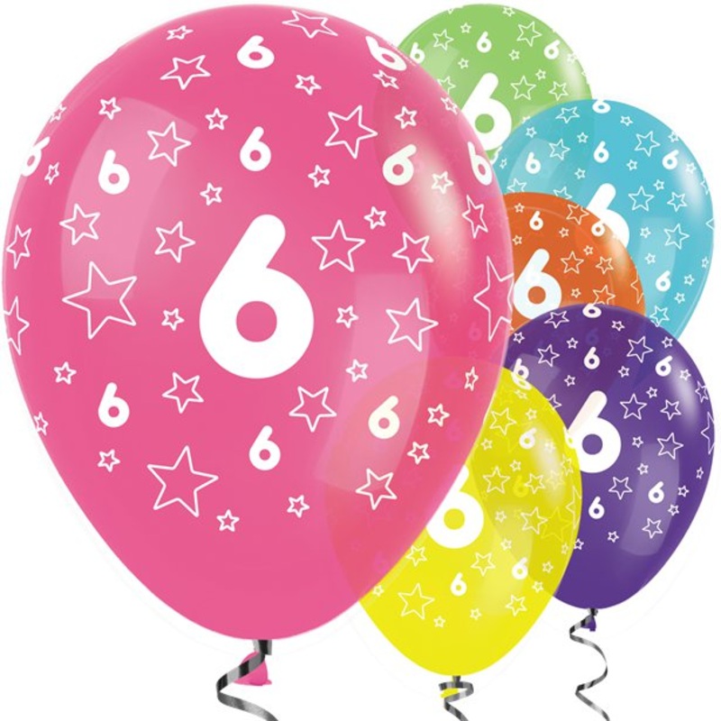 25 Marvelous 6th Birthday balloons 30cm