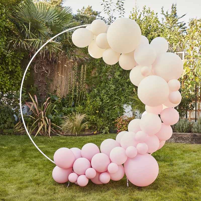 Eco Nude and Pink Balloon Garland 75 pieces