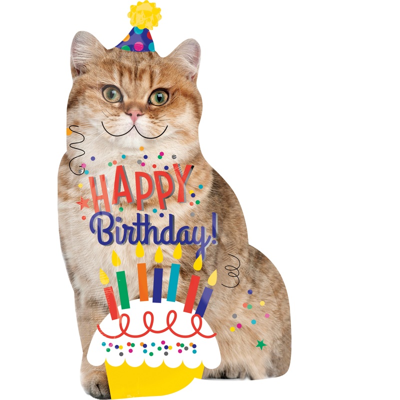 Foil balloon Happy Birthday Cat