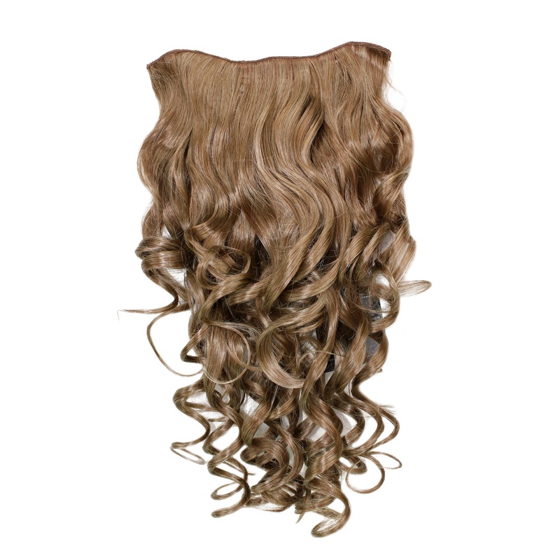 Hairpiece Halfwig 7 Clip In Extension long curls curled dark blonde H9503
