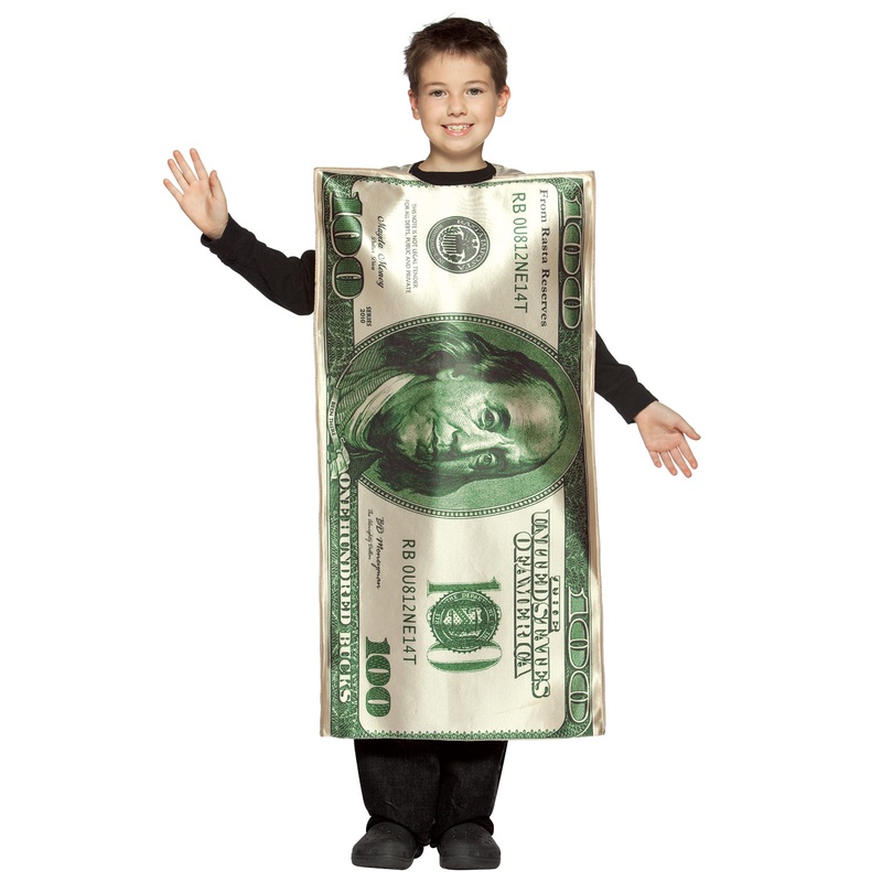 100 Dollar Bill Child Costume 7-10