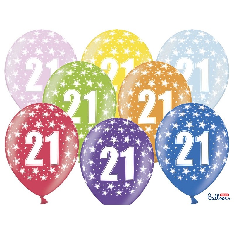 50 wild 21st birthday balloons 30cm
