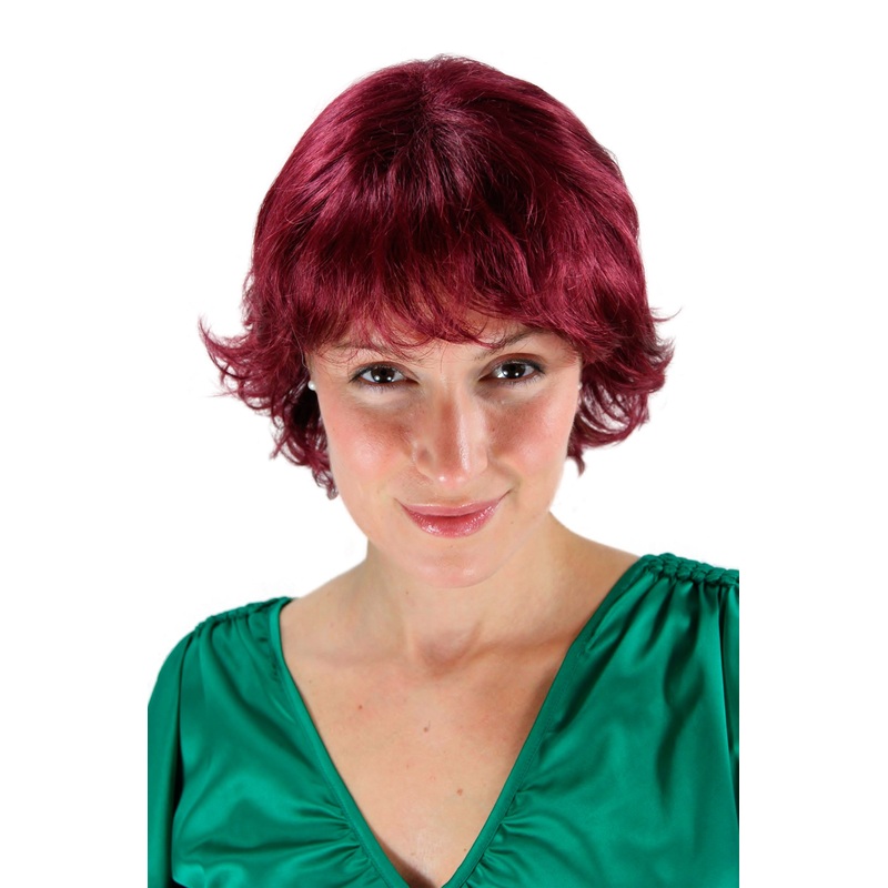 Lady wig  Bob short cool unruly voluminous style red aubergine garnet 26062