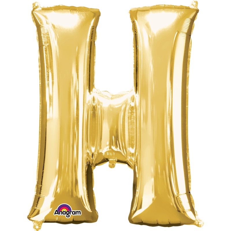 Letter foil balloon H gold 81cm