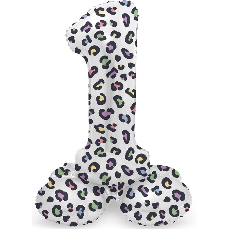 Standing Number 1 Balloon Leopard 72cm