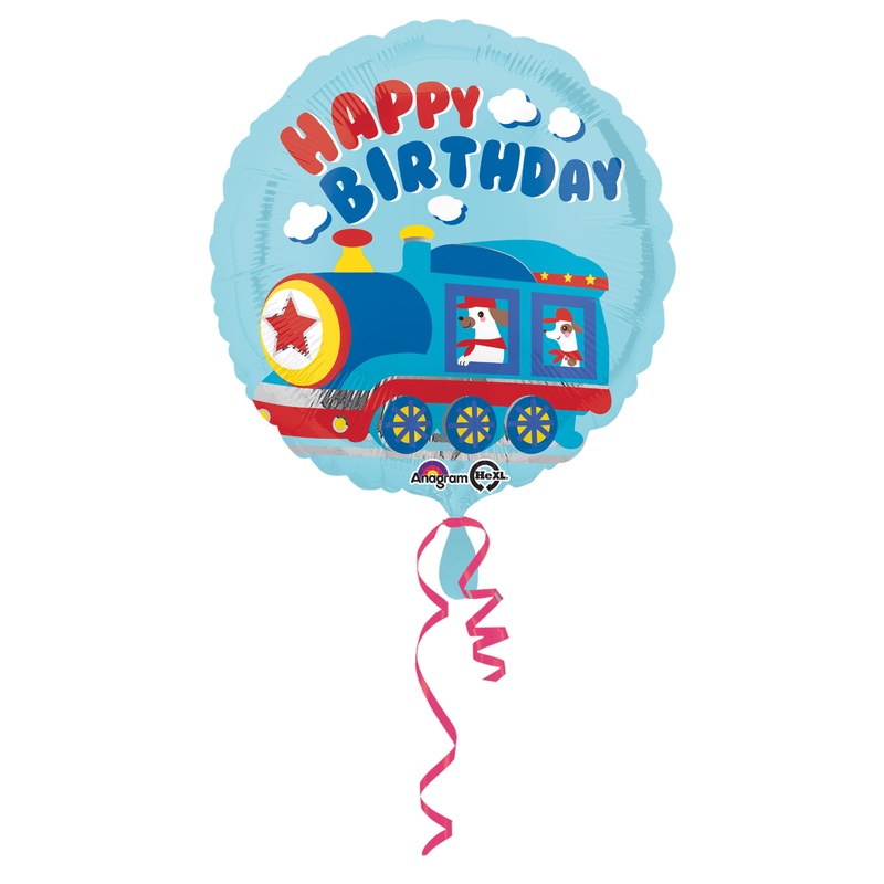 Birthday balloon Steaming locomotive