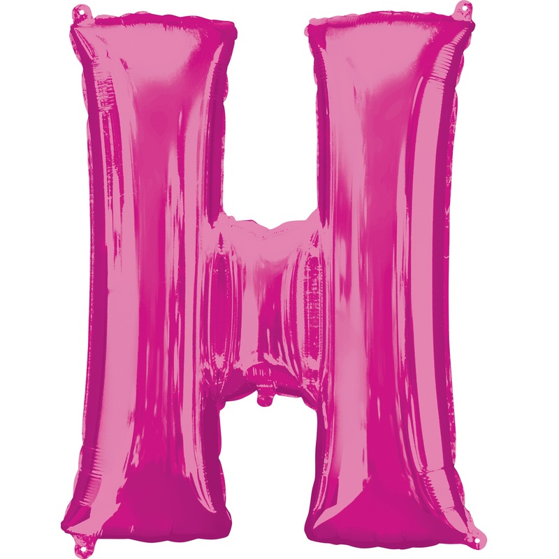 Foil balloon letter H pink XL 81cm