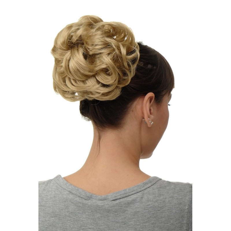 Hairpiece Hairbun Top Knot  Bun Hair Rose Bushy Light Ash Blonde Q840-22