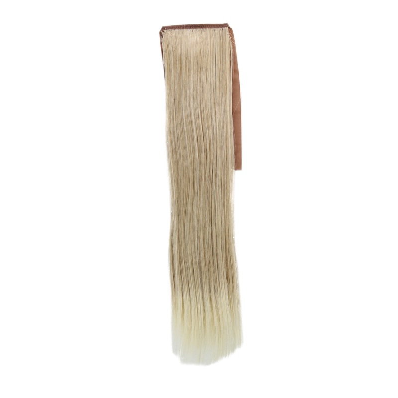 Hairpiece slim Ponytail Pigtail Blonde-Mix straight band + clip fastening YZF-TS18-24BT613