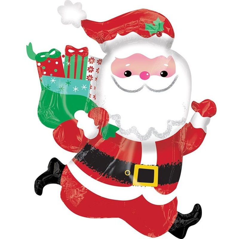 Rushing Santa foil balloon 68 x 76cm