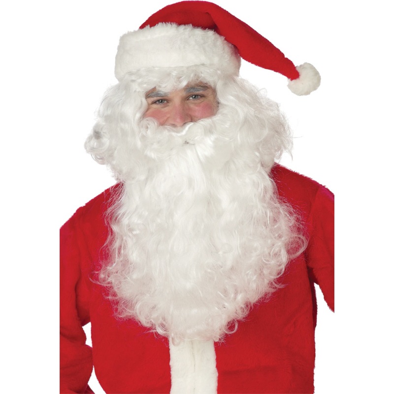 Santa Claus Beard and Wig – White