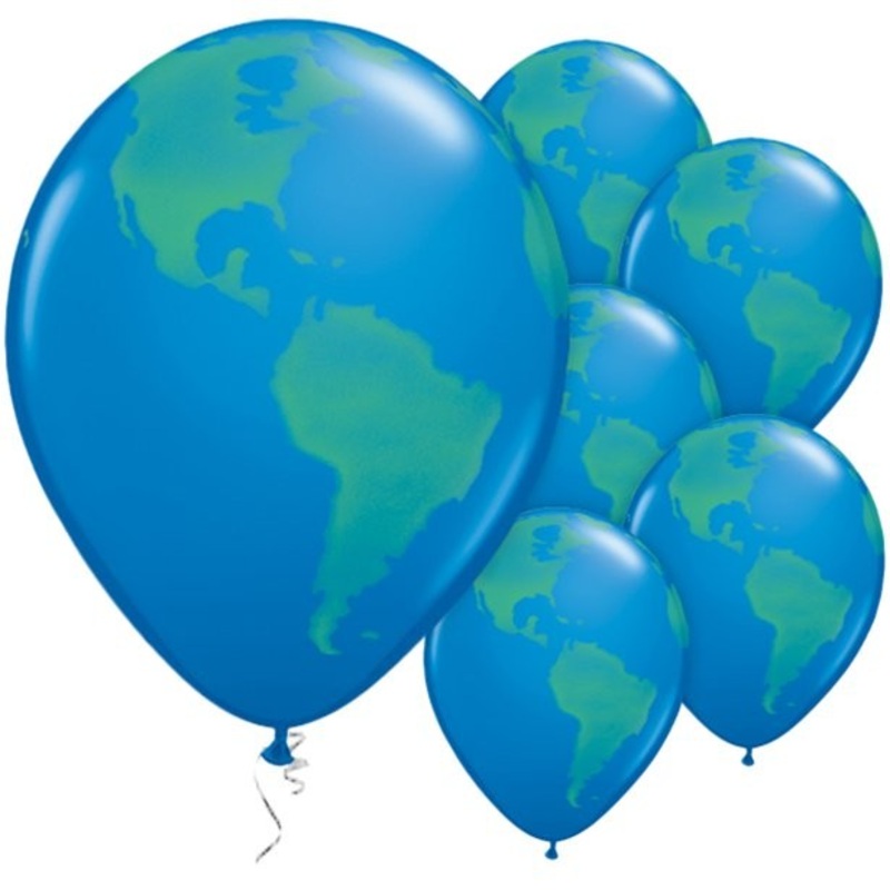 25 globe latex balloons 28cm