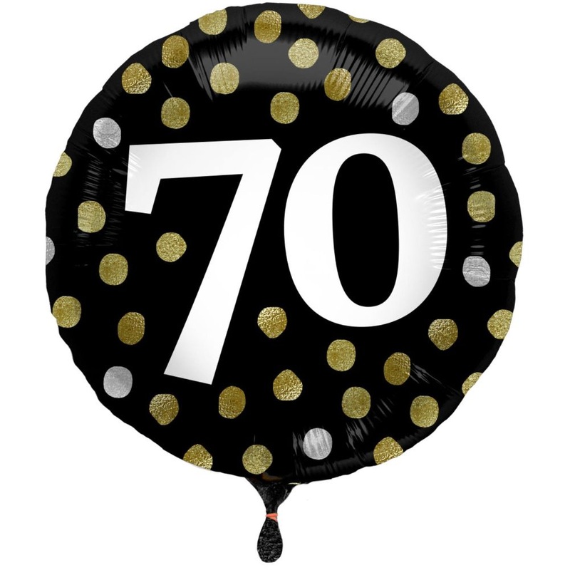 Foil balloon number 70 glossy black 45cm