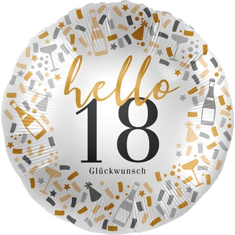 Hello 18 congratulations balloon 46cm