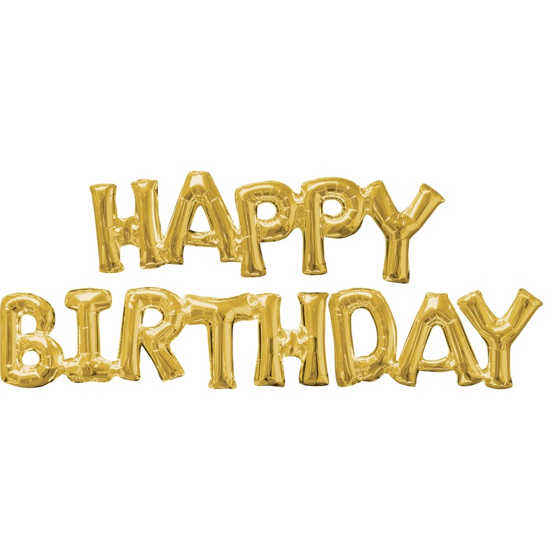 Foil balloons Happy Birthday gold