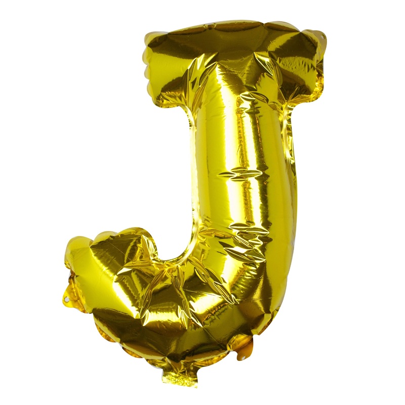 Golden letter J foil balloon 40cm