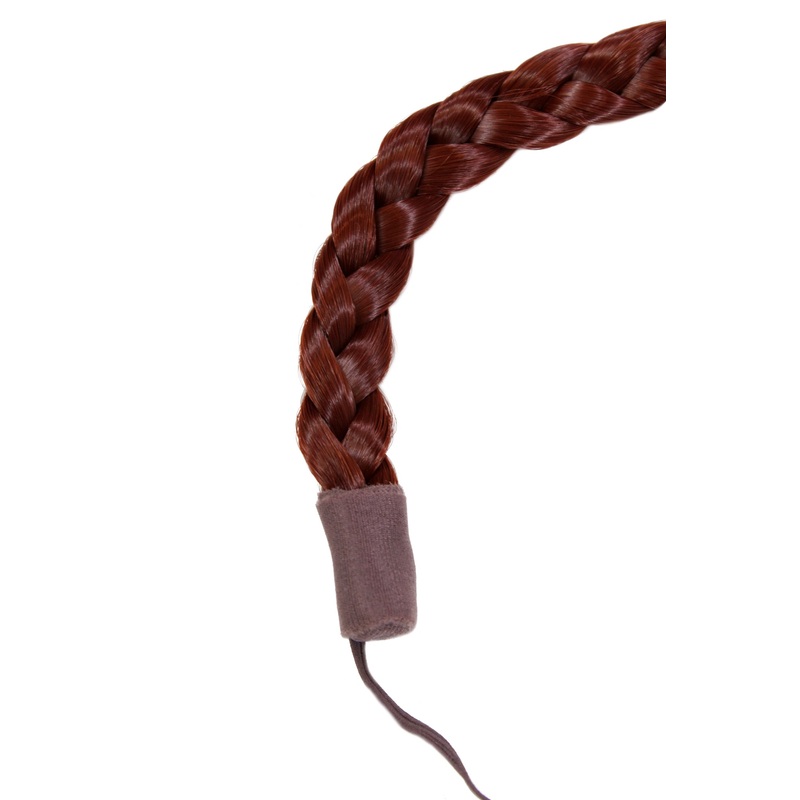 Hairpiece braided plaited hair braid hairband Alice band dark red auburn YZF-3080-35